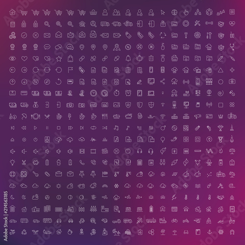 Set of vector thin line icons