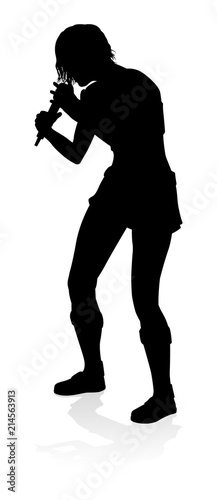 Female Lead Singer Pop Rock Star Silhouette