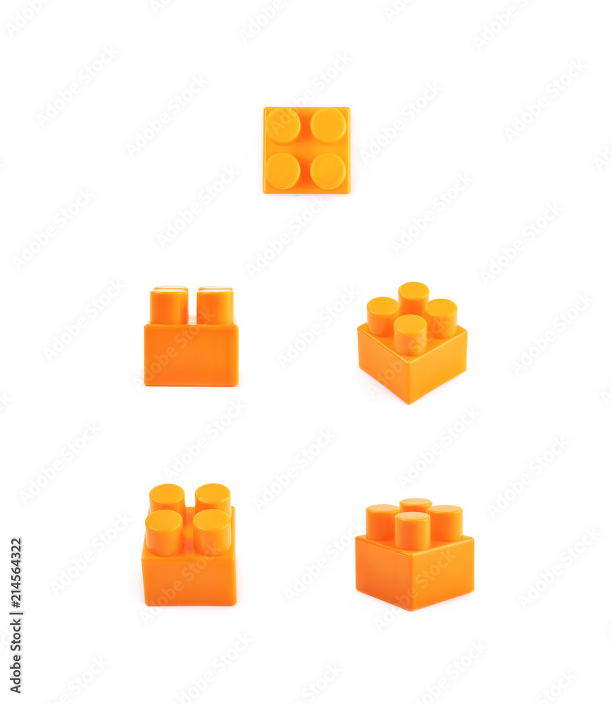 Single toy construction block isolated Single toy construction block isolated
