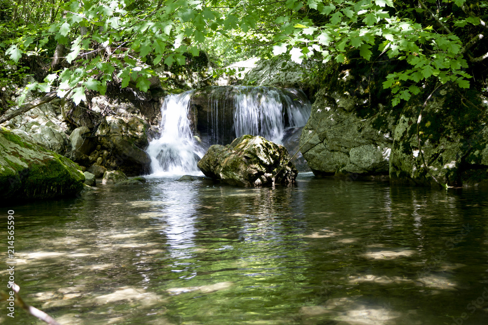 nostalgic dream detail of waterfall in Sassinoro nostalgic dream detail of waterfall in Sassinoro
