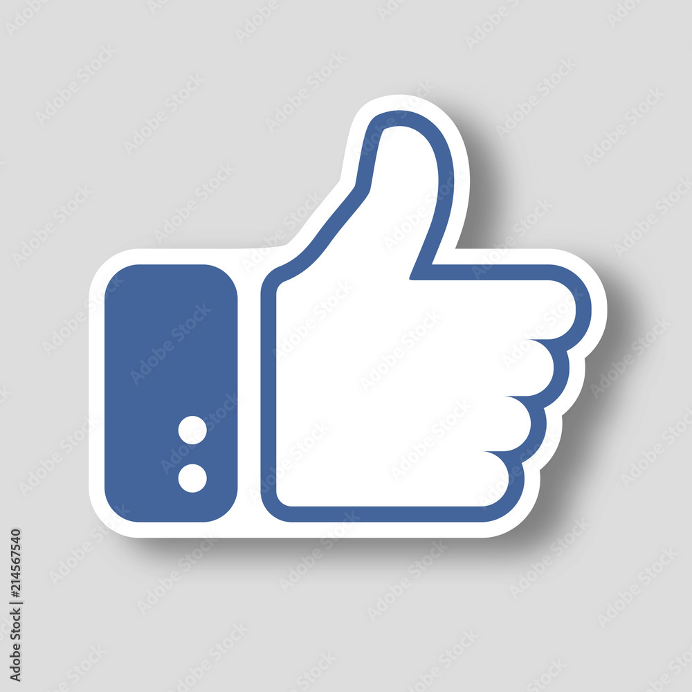 Trendy Like icon for website design. Social symbol in origami paper style with beautiful shadow. Vector Illustration, eps 10 Trendy Like icon for website design. Social symbol in origami paper style with beautiful shadow. Vector Illustration, eps 10