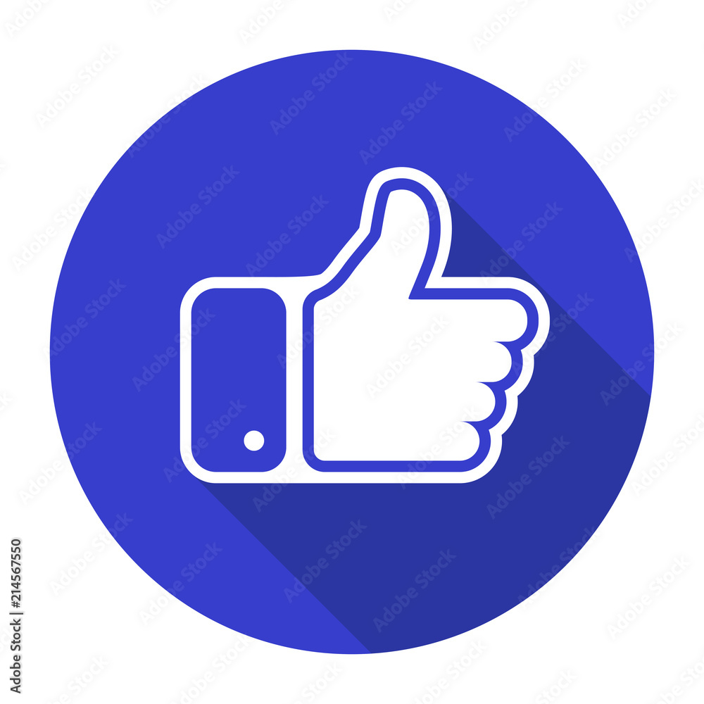 Trendy Like icon. Social symbol in flat style with shadow. Vector element, eps 10 Trendy Like icon. Social symbol in flat style with shadow. Vector element, eps 10
