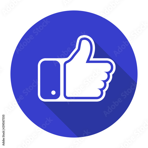 Trendy Like icon. Social symbol in flat style with shadow. Vector element, eps 10