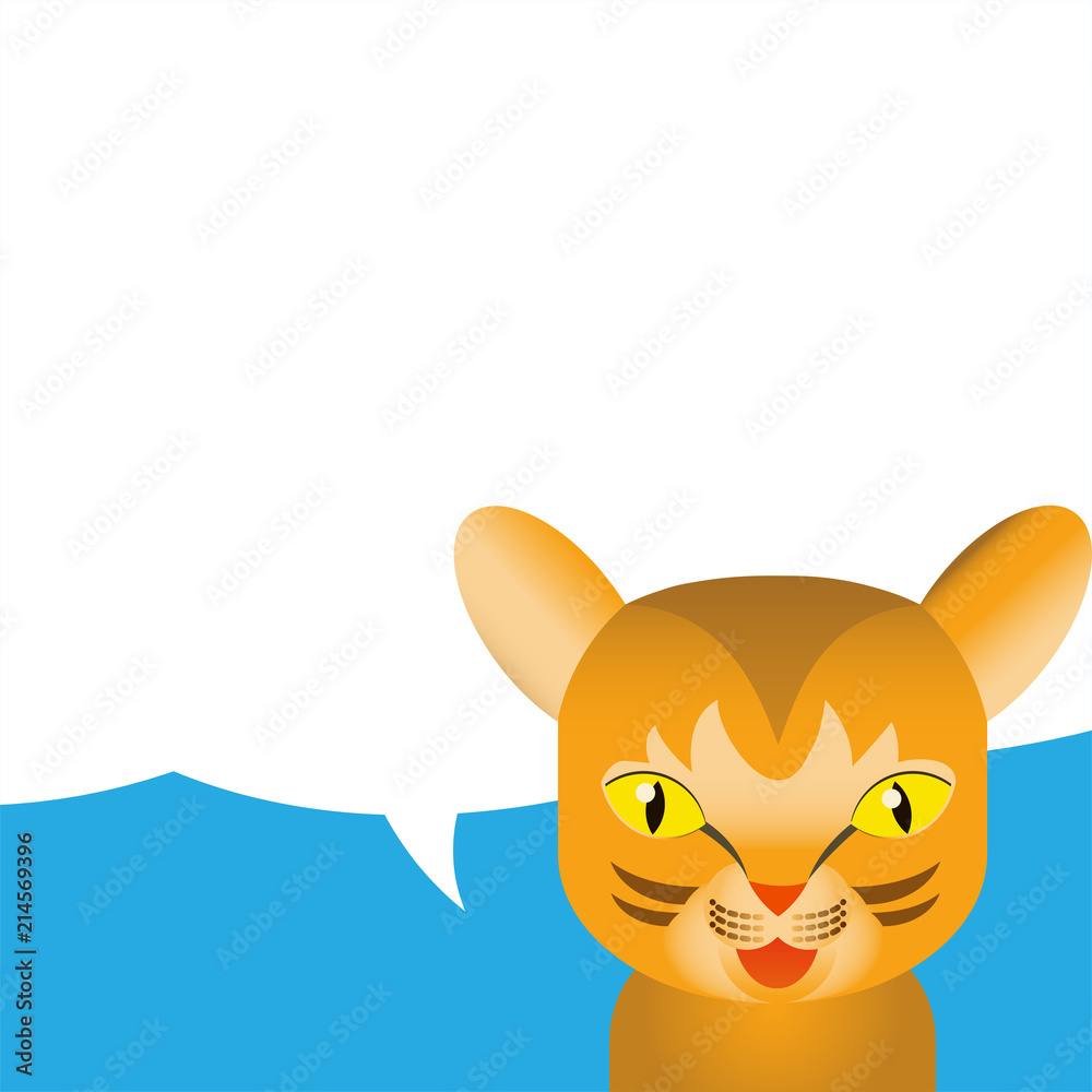 Cartoon of cat and speech bubble - Vector illustration Cartoon of cat and speech bubble - Vector illustration