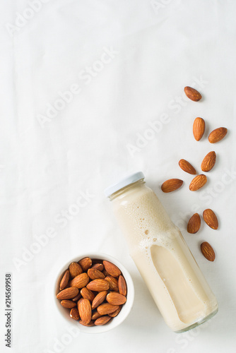 Alternative dairy almond milk with nuts
