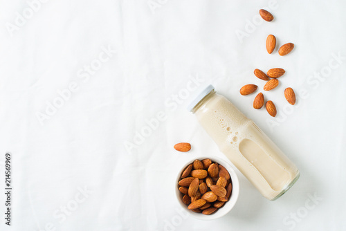 Alternative dairy almond milk with nuts