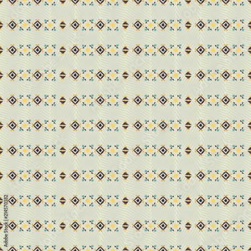 Geometric embroidery style. Ethnic seamless pattern. Abstract aztec background. Digital or wrapping paper. Good for web, print and textile design. Boho ornament vector. photo