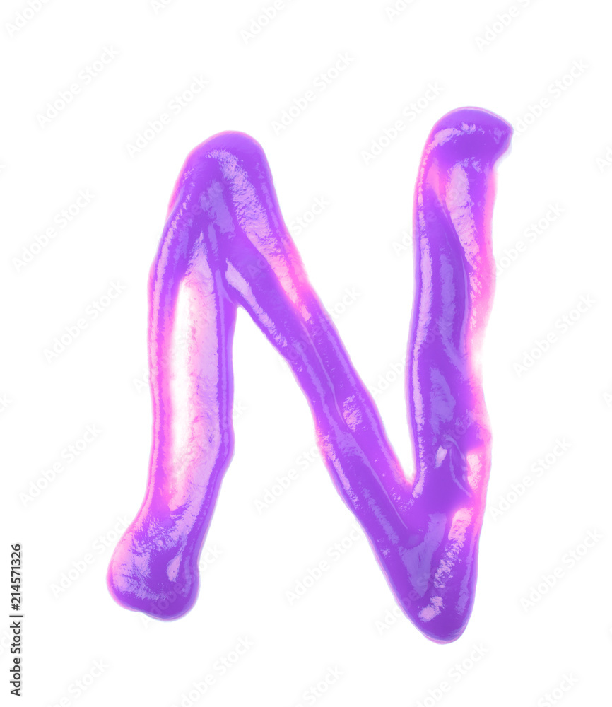 Single letter made of sauce isolated Single letter made of sauce isolated