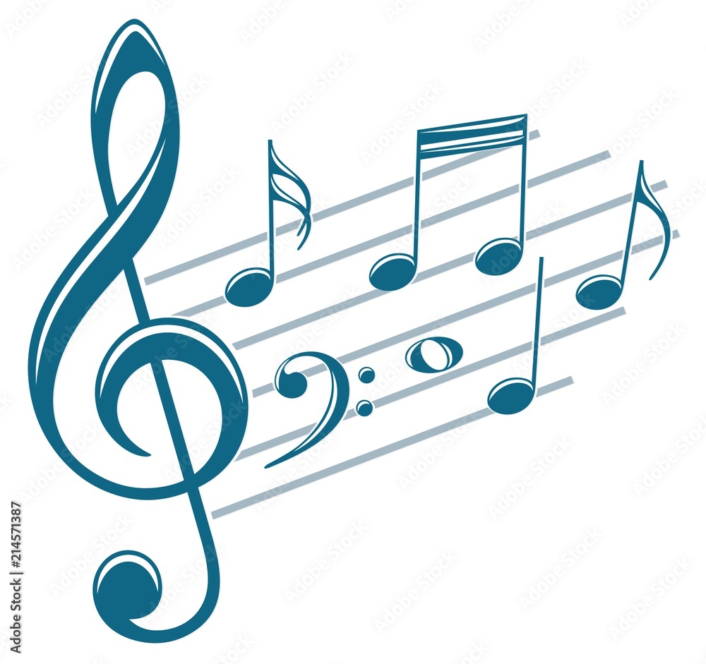 Naklejka premium Symbol with music notes.