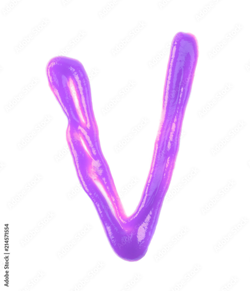 Single letter made of sauce isolated Single letter made of sauce isolated