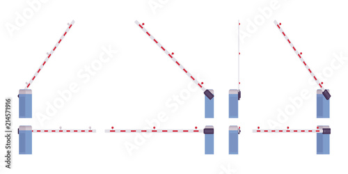 Automatic boom barrier gate set