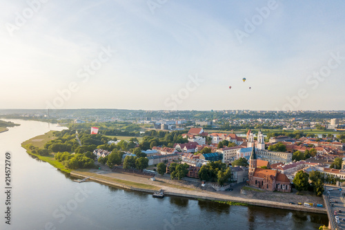 Aerial view of Kaunas old town, Lithuania