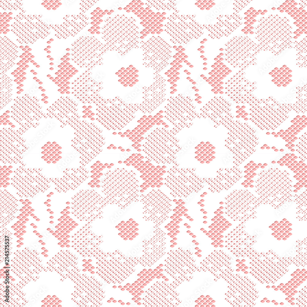 Seamless flower lace pattern on pink background Seamless flower lace pattern on pink background