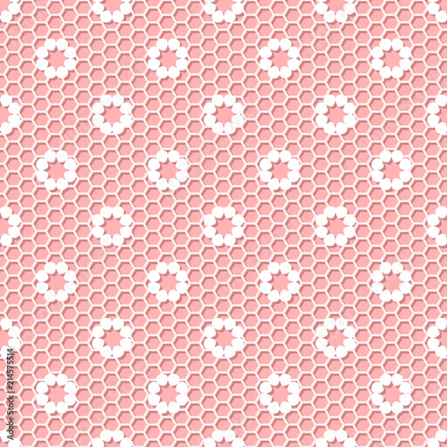 Vintage polka dot small flower lace seamless texture