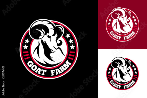 Goat Farm Logo Template Design Vector, Emblem, Design Concept, Creative Symbol, Icon