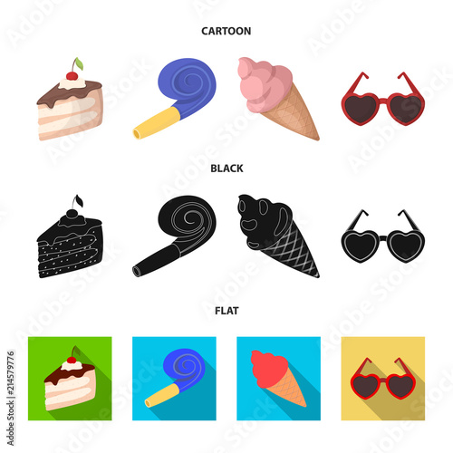 Refreshments and other accessories at the party.Party and partits set collection icons in cartoon,black,flat style vector symbol stock illustration web. photo