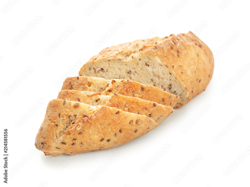 Fresh tasty sliced bread on white background Fresh tasty sliced bread on white background