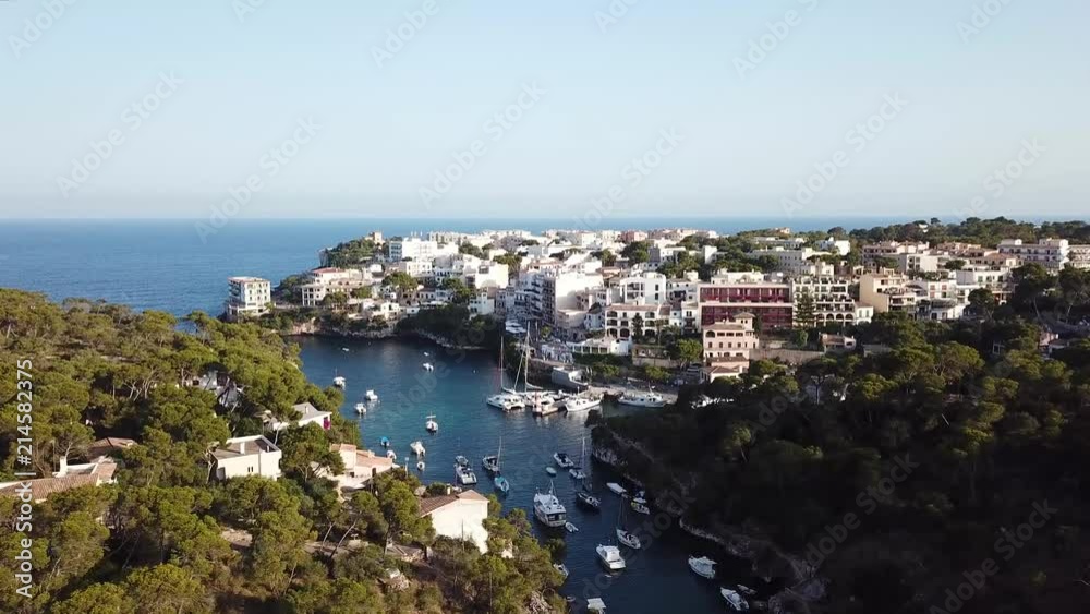 Aerial: The bay of Cala Figuera in Mallorca, Spain Aerial: The bay of Cala Figuera in Mallorca, Spain
