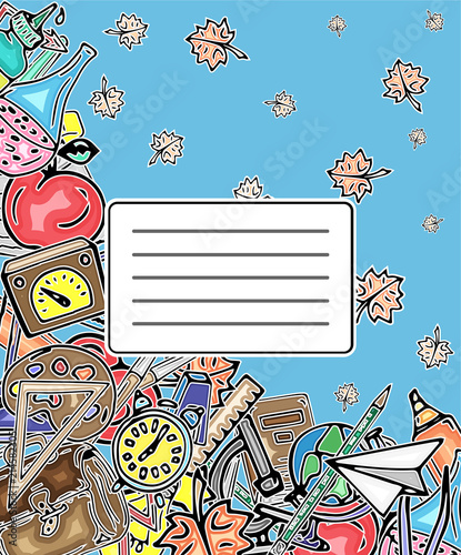 Vector pattern retro drawing of different school objects. Theme back to school. Can be used for the background of notebooks, albums, a web page, fills drawings, wallpapers, surface textures.