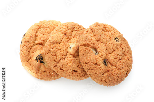 Delicious cookies on white background