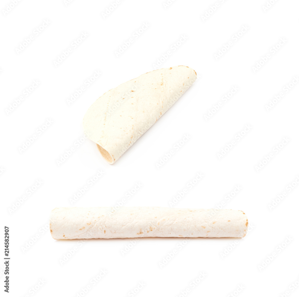 Fototapeta premium Wheat flour tortilla isolated