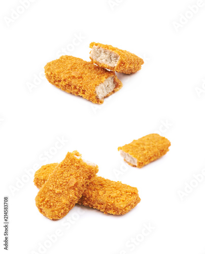 Fish stick in breadcrumbs isolated