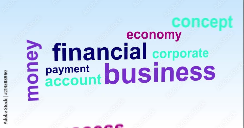 Word cloud with financial and business words Word cloud with financial and business words