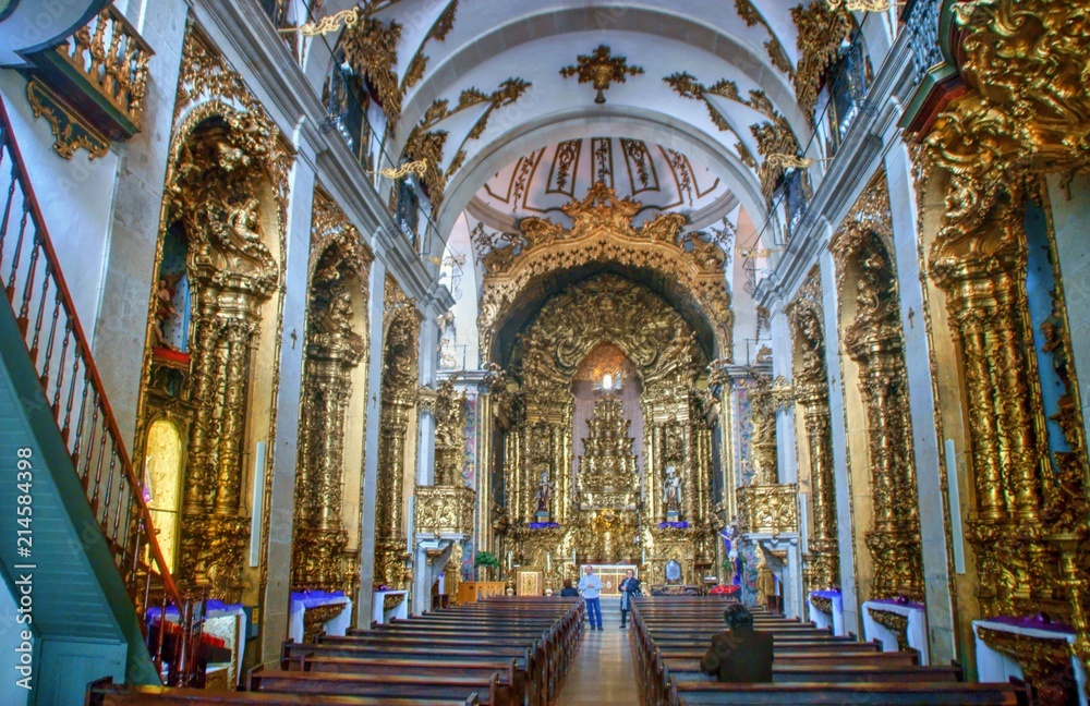 Inside Carmelitas Church in Porto, Portugal