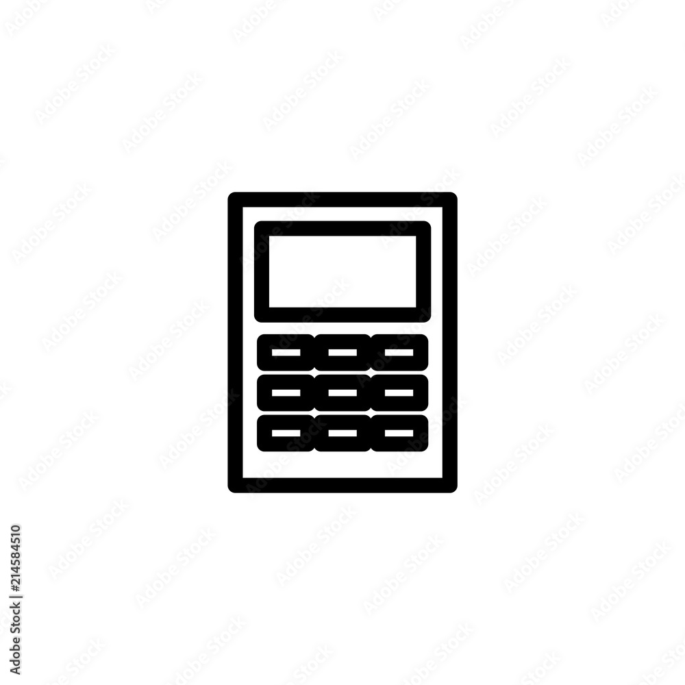 Flat calculator vector illustration simple flat style outline icon Flat calculator vector illustration simple flat style outline icon