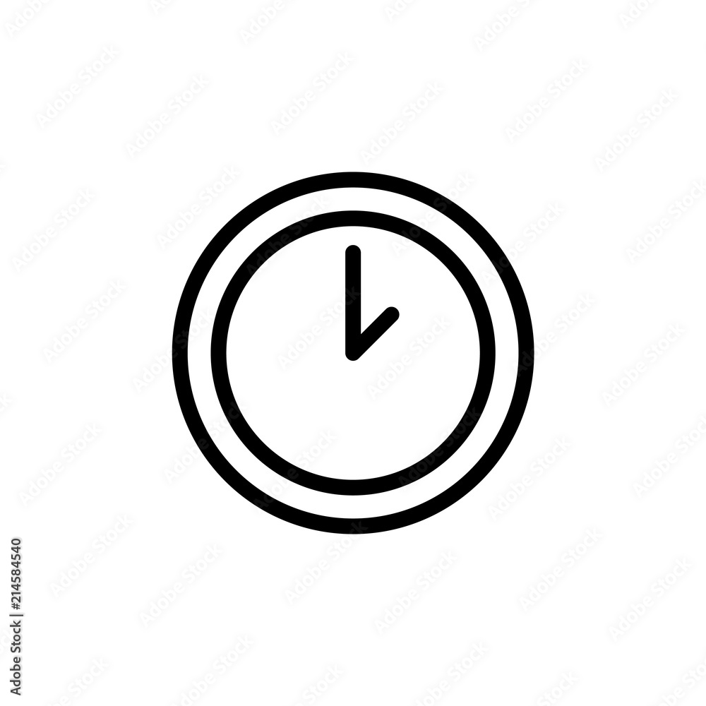 Clock icon vector illustration isolated on white background. Simple clock sign image Clock icon vector illustration isolated on white background. Simple clock sign image