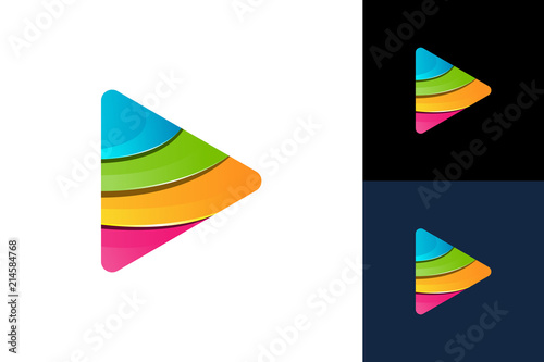 Colorful Play media Logo Template Design Vector, Emblem, Design Concept, Creative Symbol, Icon