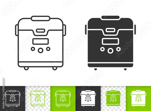Multicooker simple black line vector icon