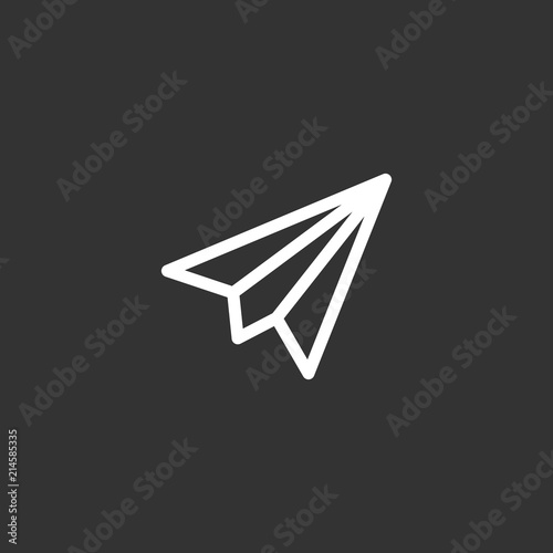 Paper plane icon simple flat ouline sign