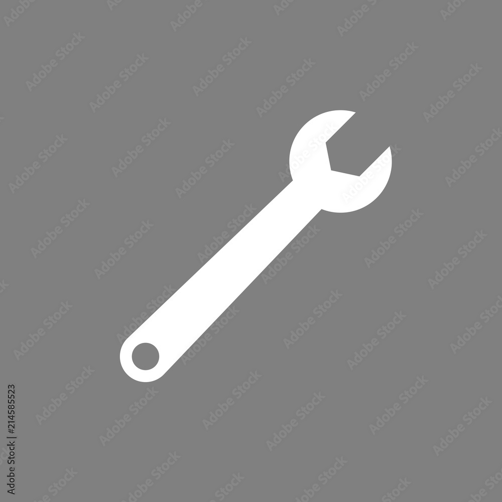 Wrench icon. Vector illustration, flat design. Wrench icon. Vector illustration, flat design.
