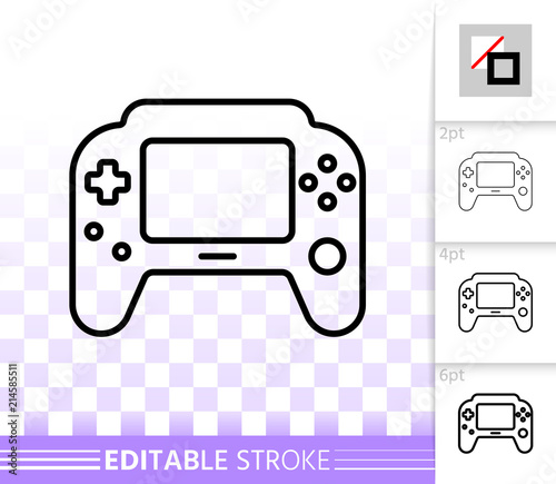 Game Pad simple black line vector icon