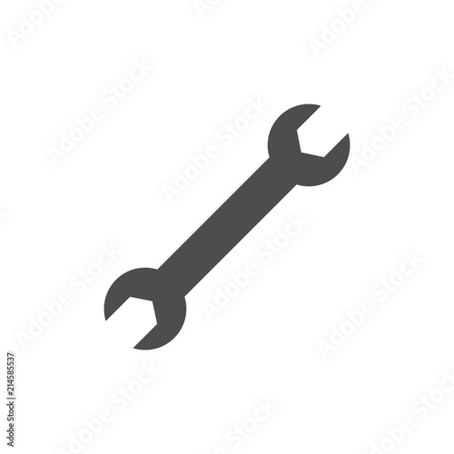 Wrench icon. Vector illustration, flat design.