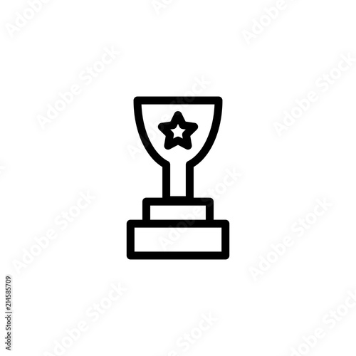 Winner cup icon simple flat style outline vector illustration © Ragsana