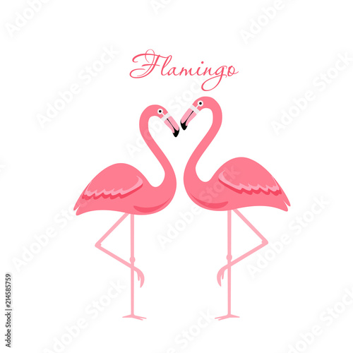 Cartoon flamingo bird. vector illustration