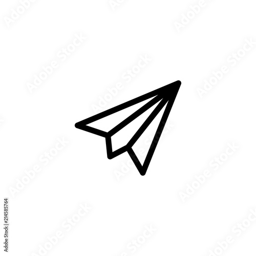 Paper plane icon simple flat ouline sign