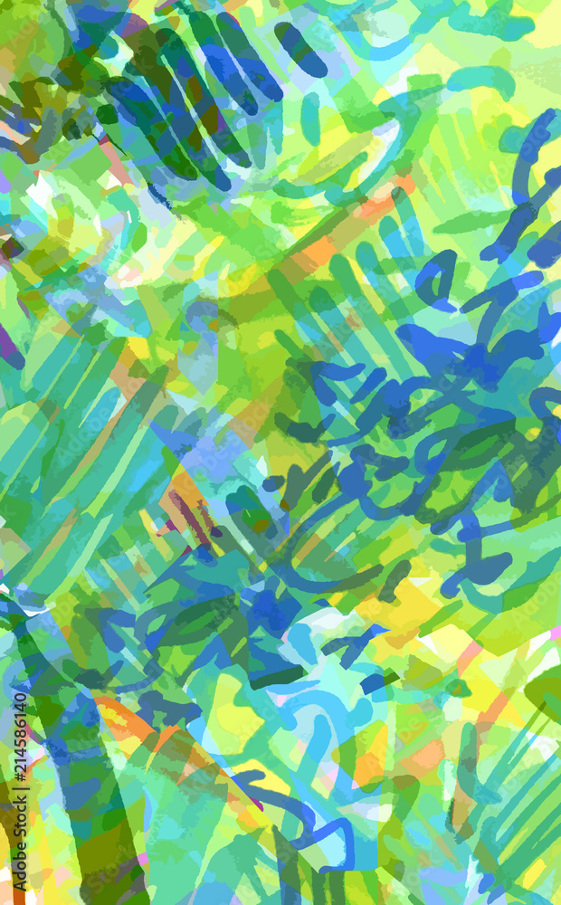 bright multicolored background of strokes, scribbles, marker
