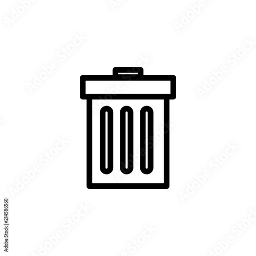 Trash can icon for simple flat style ui design