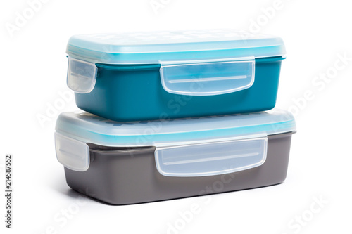 plastic lunch box isolated on white background