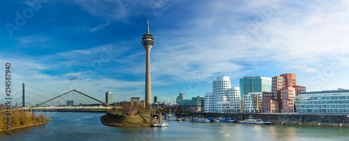 Dusseldorf cityscape with view on media harbor, Germany photo