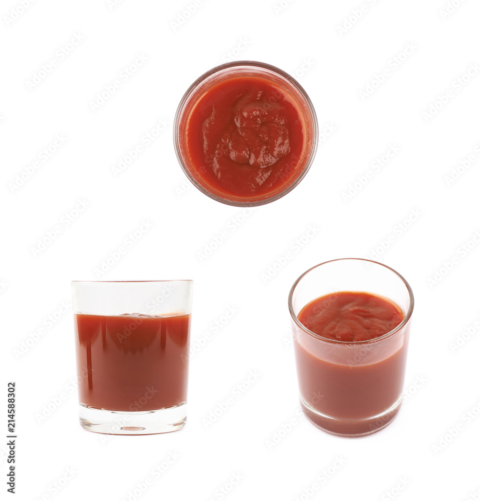 Ketchup in a glass isolated Ketchup in a glass isolated