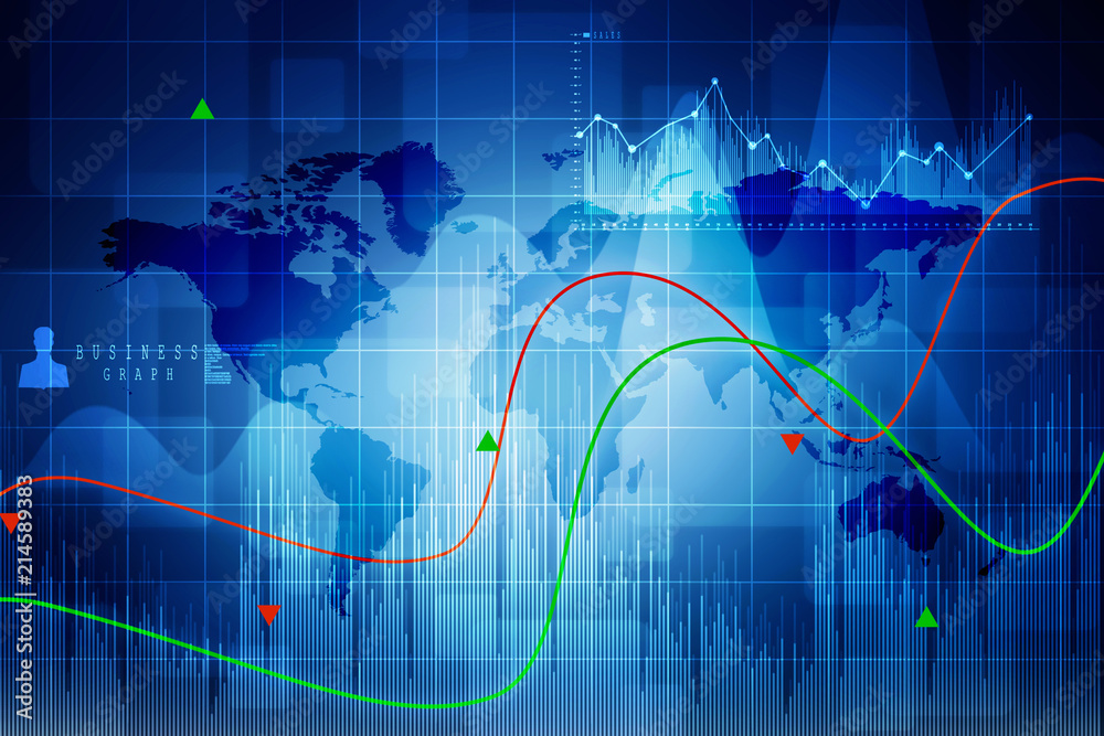 2d rendering Stock market online business concept. business Graph 2d rendering Stock market online business concept. business Graph