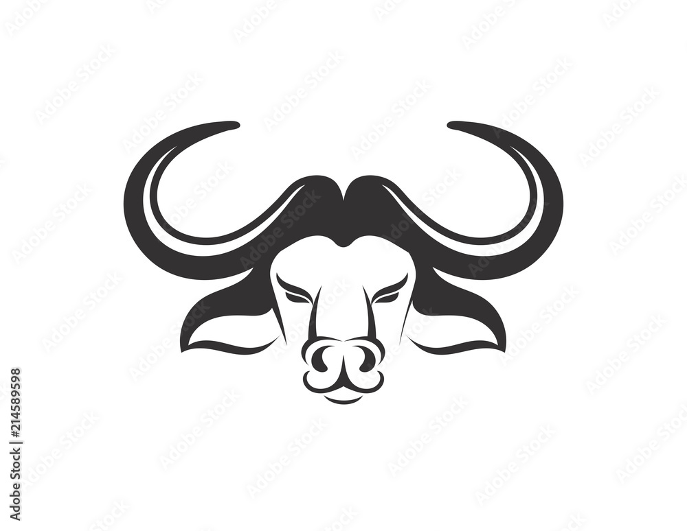 Head of Bull, buffalo, logo and symbol Head of Bull, buffalo, logo and symbol