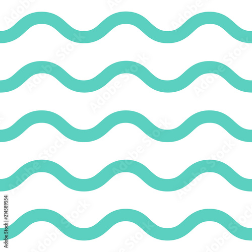 Vector seamless ornament, simple sea waves background