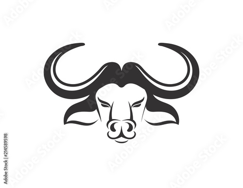 Head of Bull, buffalo, logo and symbol