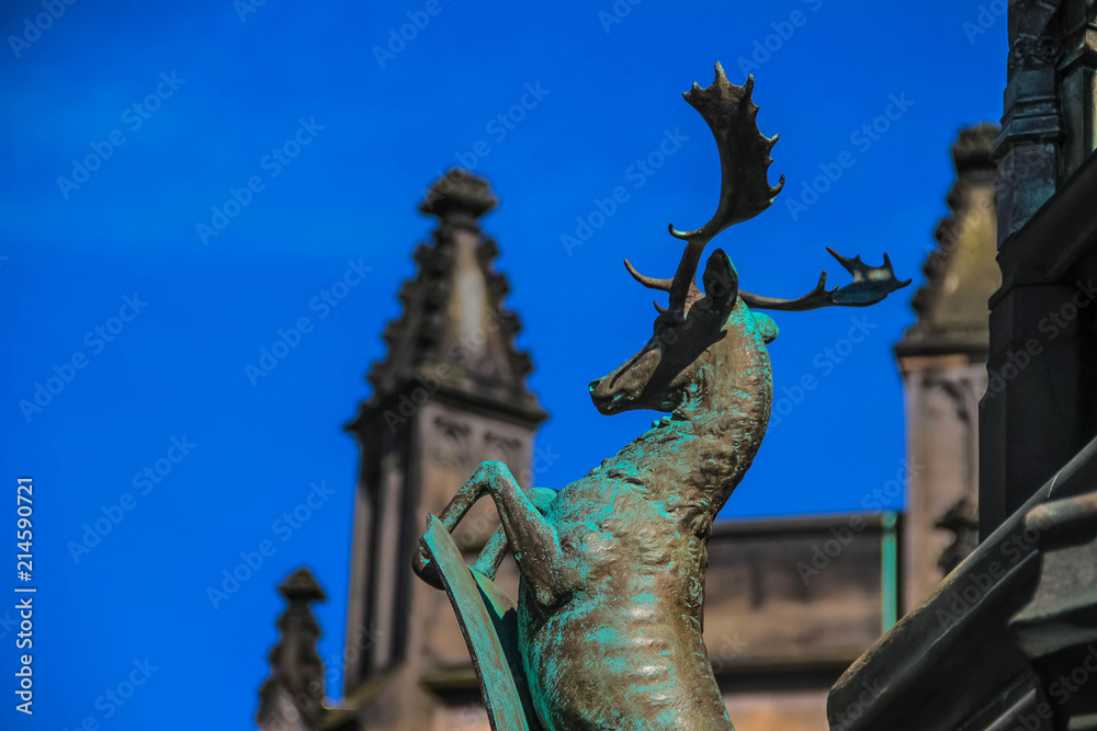 Stag Sculpture by St Giles Cathedral, Edinburgh
