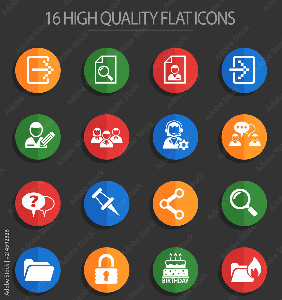forum interface 16 flat icons forum interface 16 flat icons